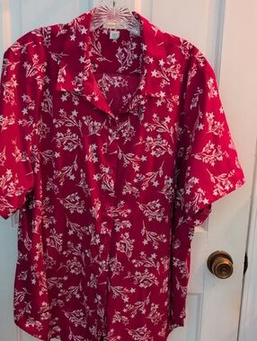 Coldwater Creek Red Star-Print Blouse